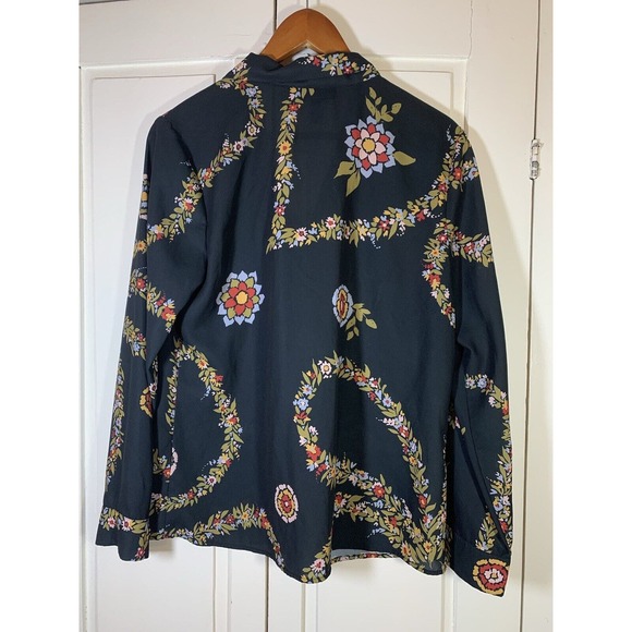 ModCloth Blouse Women's Large Tie-Neck Top Office Business Church Recycled READ - Picture 3 of 14